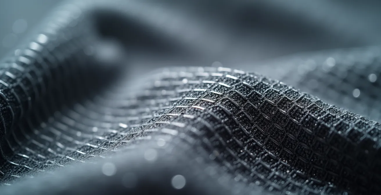 Detailaufnahme von Smart-Textilien mit integrierten Sensoren